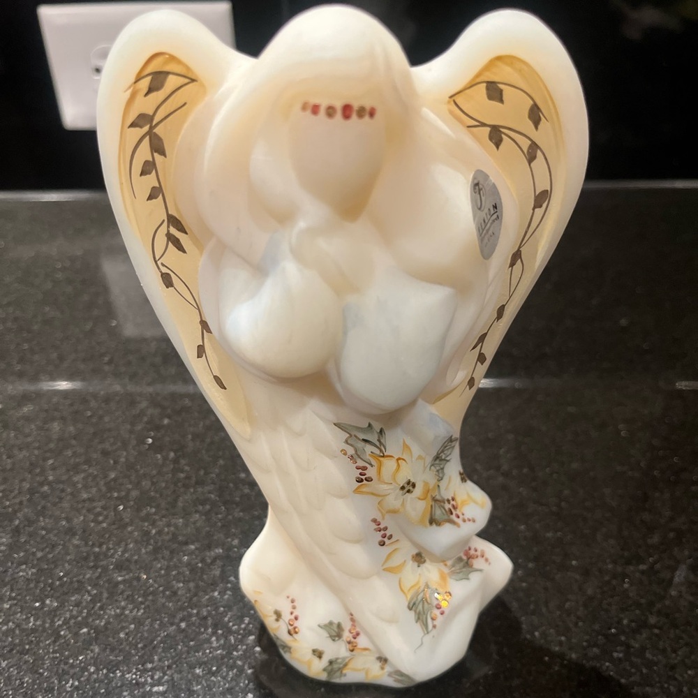 Fenton Hand Painted Angel. Limited Edition # 268. Signed.